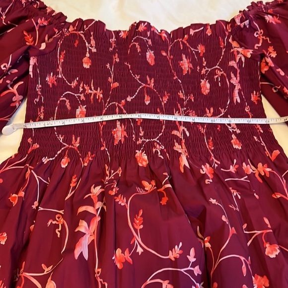Hill House Nesli Nap Dress in Burgundy Botanical - Picture 6 of 10